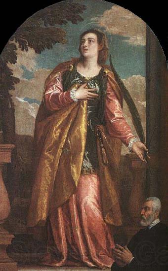 Paolo  Veronese St. Lucy and a Donor Spain oil painting art